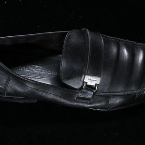 Salvatore Ferragamo Black Dress Leather Loafers (Made in Italy) Size 8 D
